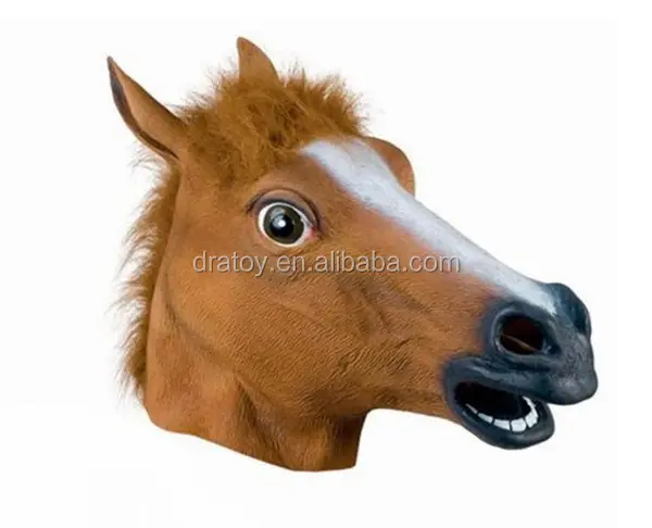 Fashion halloween factory latex horse head mask wholesale