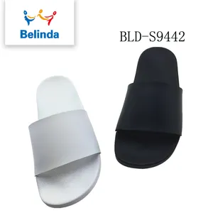 Alibaba sandalias personalizadas calzado blanco negro zapatos diapositivas para las mujeres
