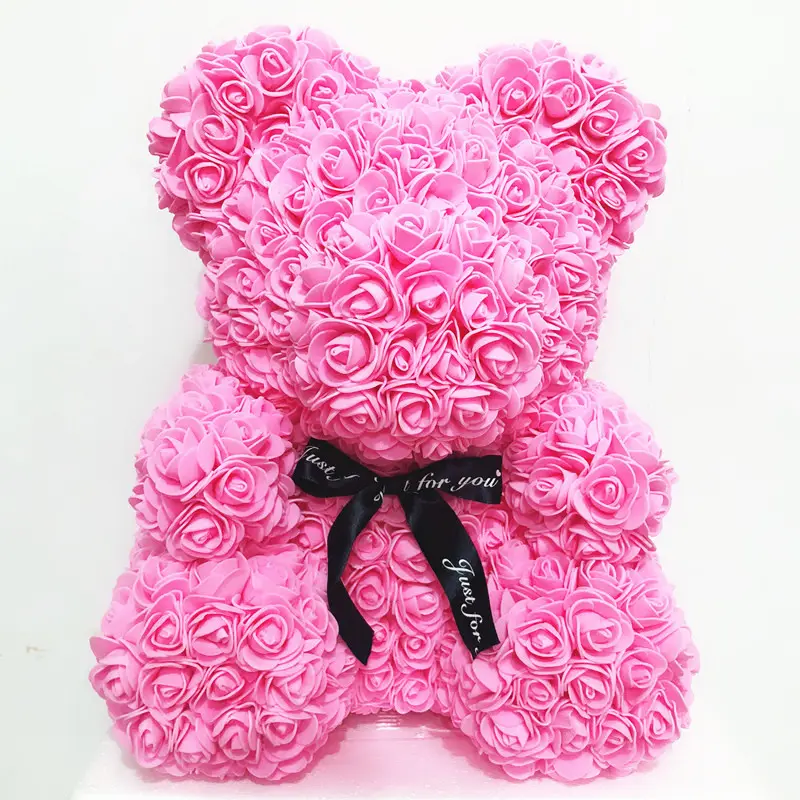 Forever Rose Bear Girlfriend Gift Valentines Gift BearメイドアウトRosesのFaux Flower Rose Bear 40センチメートル/15.7インチ