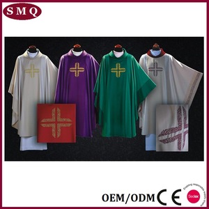 Casula 51 Pollici Verde in Poliestere e Raso Paramento per Sacerdote - Product Image 6
