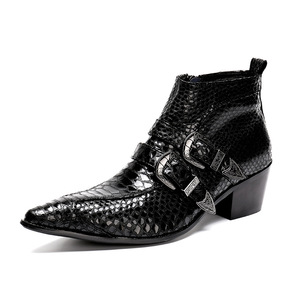Botas <span class=keywords><strong>de</strong></span> punta puntiaguda para hombre, botas masculinas informales a la moda, <span class=keywords><strong>de</strong></span> color negro - Product Image 1
