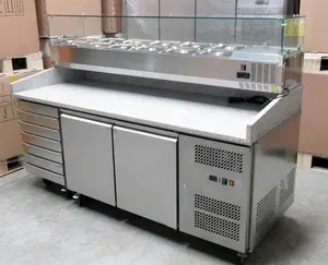 Commercio all'ingrosso Professionale In Acciaio Inox di Pizza Prep Tavolo Frigorifero/Refrigerato Pizza Contatore Refrigeratore