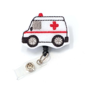 Porta-credenciales retráctil de fieltro con diseño de estetoscopio y lazo, sin plomo ni níquel, con clip metálico para cinturón, para enfermeras, médicos de urgencias y dentistas, varios estilos - Product Image 2