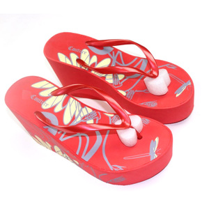 Scarpe con zeppa in pvc rosso stampa a schermo intero personalizzata pantofole con tacco alto zeppa <span class=keywords><strong>infradito</strong></span> da <span class=keywords><strong>donna</strong></span> <span class=keywords><strong>infradito</strong></span> <span class=keywords><strong>sandali</strong></span> eva moda <span class=keywords><strong>donna</strong></span> - Product Image 5