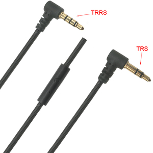 Câble de raccordement <span class=keywords><strong>TRS</strong></span> vers TRRS à angle droit de 3,5 mm pour casque avec contrôle du microphone - Product Image 2