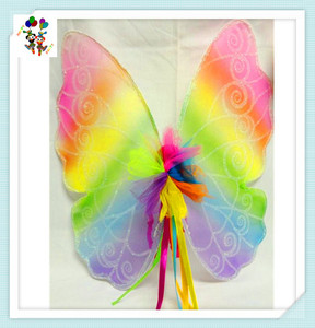 Kids Girls Party Fancy Dress Costume Rainbow Colors Fairy Wings <span class=keywords><strong>con</strong></span> Glitter HPC-2393 - Product Image 3