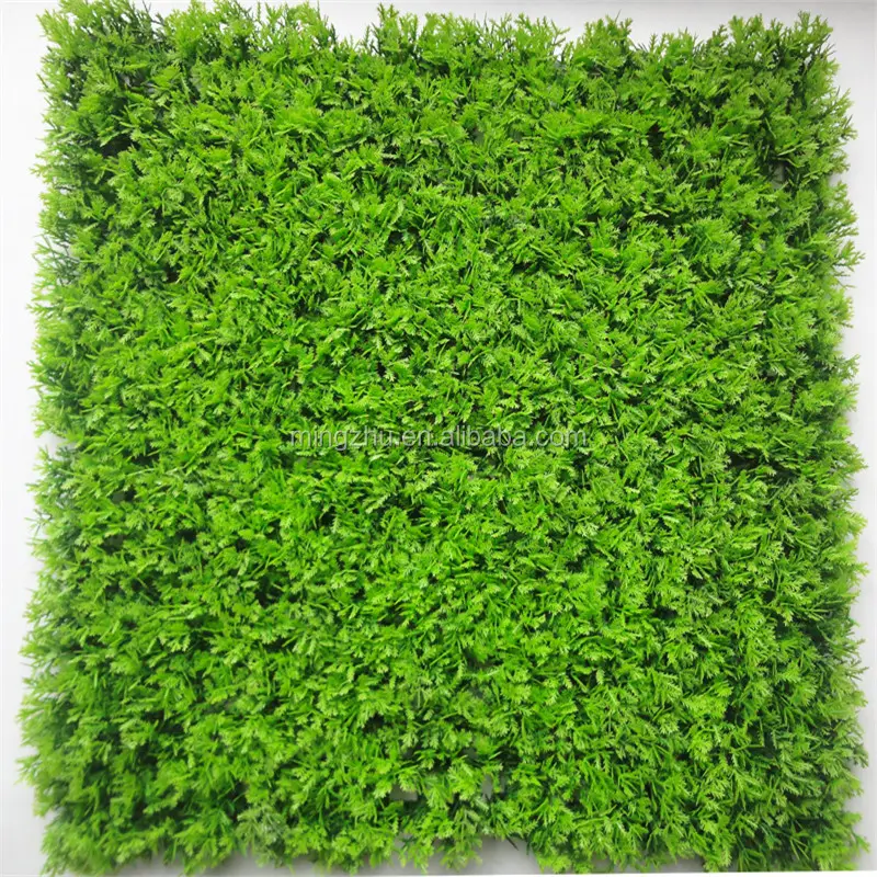 Tapete de travesseiro de madeira artificial, tapete de folhagem verde de grama de plástico para decoração de casa