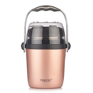 PINKAH Nouvelle conception Logo personnalisé Thermos à double paroi en acier inoxydable isolé <span class=keywords><strong>sous</strong></span> <span class=keywords><strong>vide</strong></span> avec cuillère pliable - Product Image 2