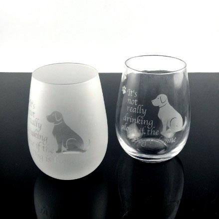 BPA free Haonai Crystal Stemless 16oz Wine Glass Cup Etched Logo Customized Wine Glass Cup