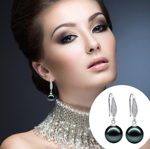 العصرية أقراط مجوهرات 9-10 مللي متر أسود تاهيتي تاهيتي 100% الطبيعة لؤلؤ بحر الجنوب القرط للنساء - Product Image 3