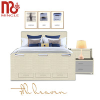 Muebles de Dormitorio Modernos y Contemporáneos de Melamina, Juegos de Cama Queen y King Size para Apartamentos y Hoteles, Estilo Dubái, Ecológicos y Duraderos