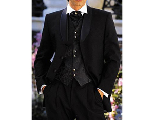 Nuovo Arrivo Nero <span class=keywords><strong>Smoking</strong></span> Dello Sposo Best Man Abiti Da Uomo 3 Pezzi (Giacca + Pantaloni + Maglia + Tie) terno Masculino Trajes De Hombre Giacca Sportiva - Product Image 5