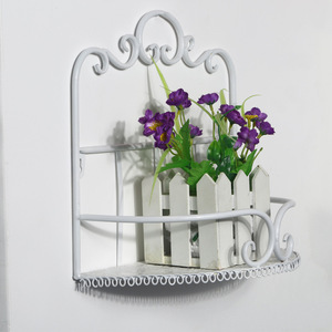 Étagère murale Vintage en fil métallique blanc crème <span class=keywords><strong>pour</strong></span> décoration de jardin de fleurs et plantes - Product Image 2