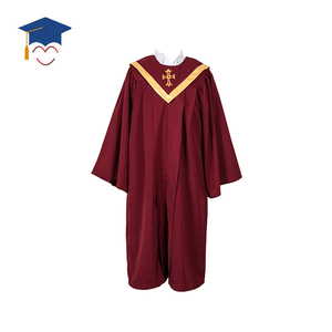 Túnicas de coro de iglesia para adultos, estola de coro en forma de <span class=keywords><strong>V</strong></span> con borde y cruce, disfraz de juez de Halloween en 12 colores, venta al por mayor