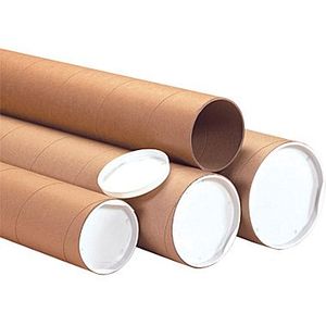Recycled kraft paper mailing poster tube packaging tube with plastic lids