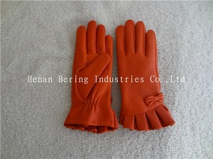 ¡ Nuevo! Moda para mujer de Pelo de Piel de Oveja de Cuero Guantes De Napa con Bowknot - Product Image 4
