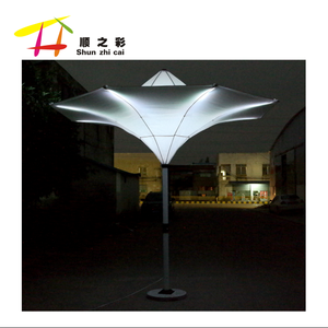 Promoción al por mayor muebles comerciales únicos paraguas de tulipán con luz LED paraguas de control remoto de aluminio resistente grande - Product Image 4