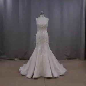 XF5873 mermaid düğün elbise İtalya/işlemeli boncuklu gelinlik