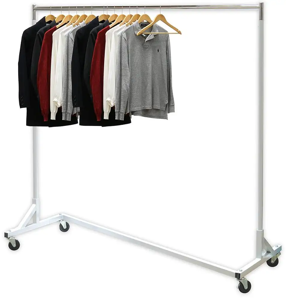 Industriële kwaliteit Z-Base Kleding Kledingstuk Rack Zware Kleding Rolling Rek op Wielen