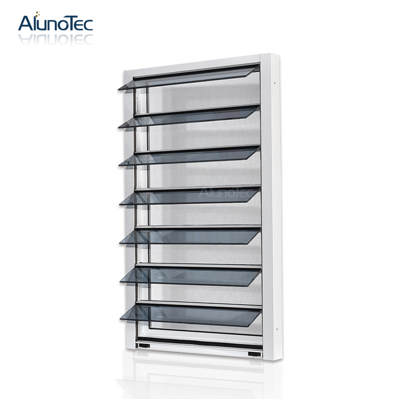 white hurricane resistant aluminium louvre windows for schools