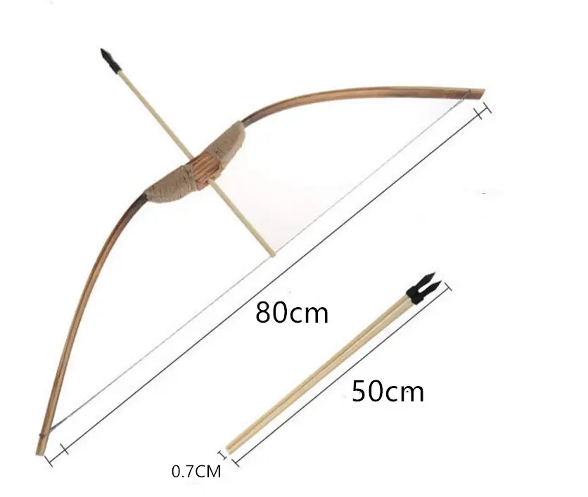 간단한 작업 어린이 나무와 대나무 활과 화살 세트