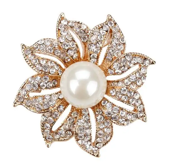 Broche en pierre cristal transparente avec des strass, bijoux de haute qualité, prise personnalisée