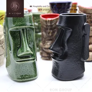 Taza de cerámica Tiki para Pub, diseño verde personalizado Vintage de alta calidad, OTAGIRI, venta al por mayor, China