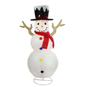 Tissu Saisonnière Classique Top <span class=keywords><strong>Noel</strong></span> Led d'intérieur En Gros Décor De Noël grandes décorations de bonhomme de neige avec Chapeau et Écharpe - Product Image 2