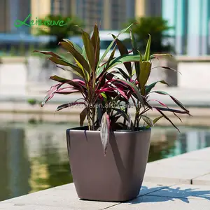 Dumpy Round Light Color Pots Indoor Outdoor Decoration Ceramic Plastic Self-watering System Flowerpots