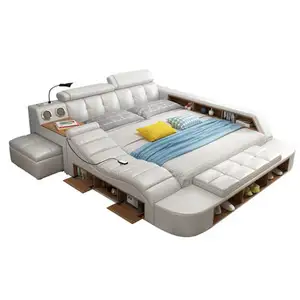 Fashional design modern multi-functional smart adjustable bed with king size
