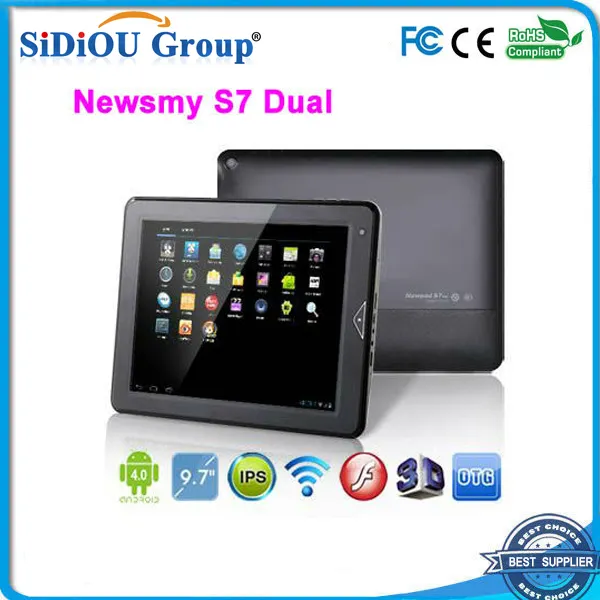 Newsmy S7 se doblan PC de la tableta de 9.7 "IPS del BRAZO 1.5GHz de doble núcleo Android 4.0 1G 8GB HDMI