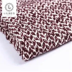 Novos produtos tecido texturizado boucle tweed mistura de lã de flanela vermelha