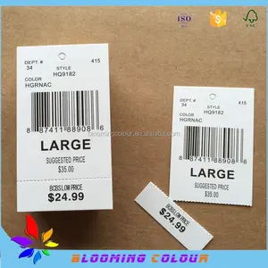Qingdao factory wholesale garment price tag/easy teared off ivory board price tag