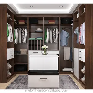 Modular waterproof cheap ready made walk in closet wardrobe with E1