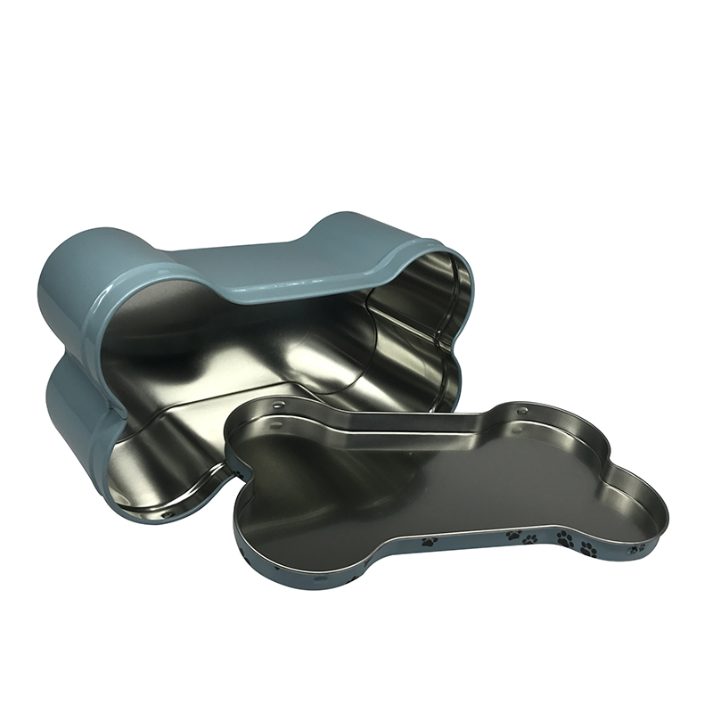 Irregular dog bone shape metal gift boxes special metal box wholesale