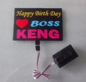 สุขสันต์วันเกิดการออกแบบledเสื้อยืดที่มีDC6Vอินเวอร์เตอร์ - Product Image 1