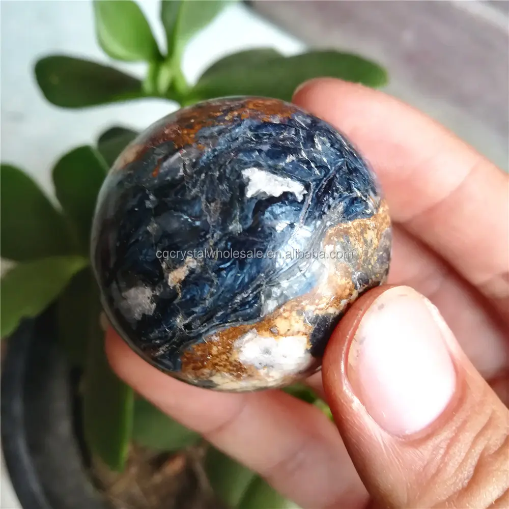 Natural rocha mão caved pietersite cura gema esferas de cristal bolas