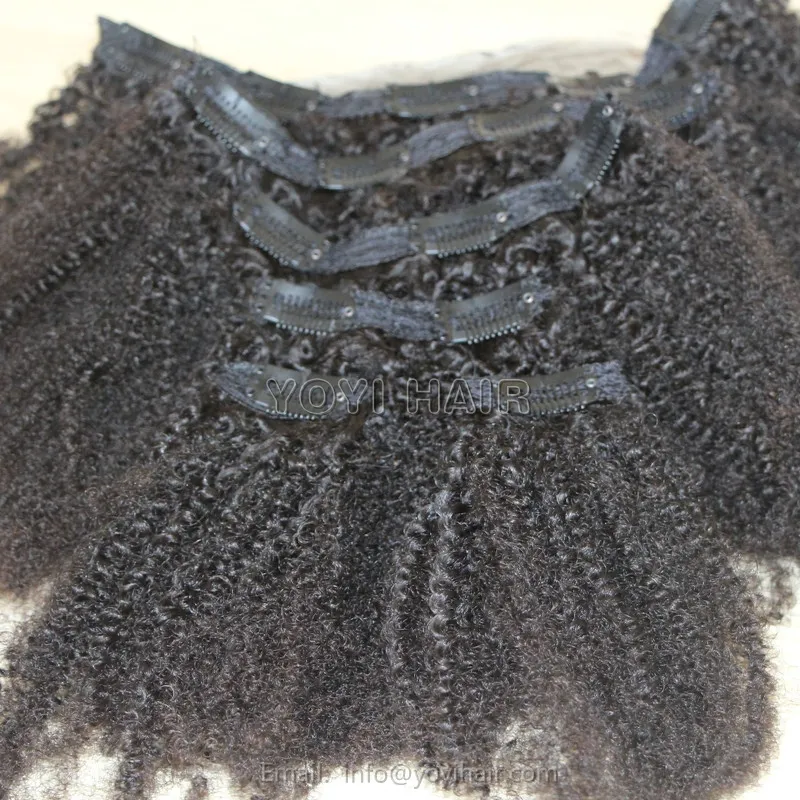 Manikür hizalanmış büküm kinky kıvırcık klip saç en kaliteli moğol Afro kinky kıvırcık saç saç eki