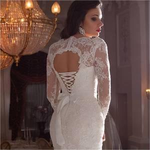 Da donna con motivo a cuore in pizzo applicato su misura lungo formale <span class=keywords><strong>Design</strong></span> da sposa HS261 immagini degli ultimi abiti - Product Image 4