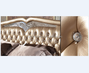 Mobiliario moderno juego de dormitorio Queen cuero marco de madera cama - Product Image 3