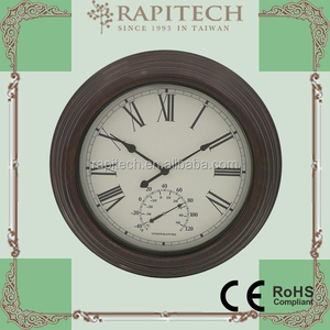 Horloge d'extérieur 2 en 1 avec cadre métallique, style Antique, thermomètre, 35/18 pouces - Product Image 4