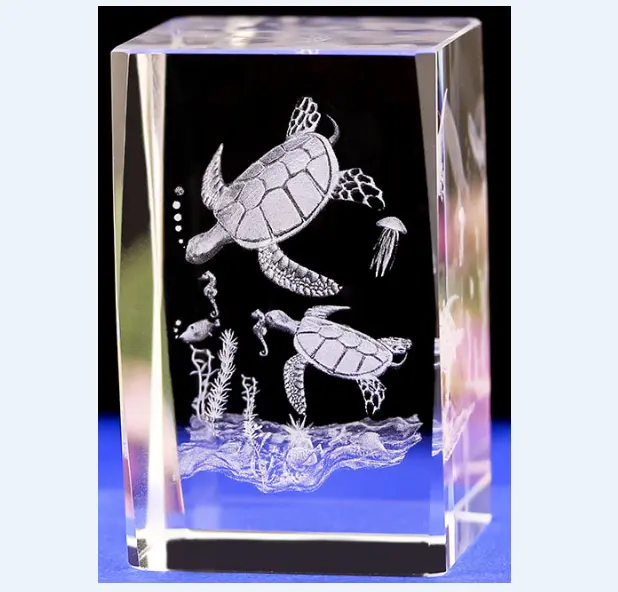 Geschenke benutzer definierte transparente grüne Schildkröte Souvenirs Kristalls child kröte