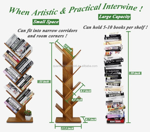 Estantería de Bambú con 9 Estantes, Librería, Organizador de Almacenamiento, Estantería Independiente para Libros, CDs, Películas y Más - Product Image 2