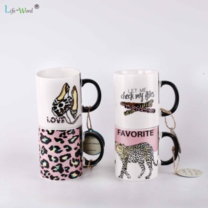 Juego de regalo de recuerdo personalizado, Material de porcelana de cerámica, taza de café de alta calidad, color blanco, venta al por mayor - Product Image 5