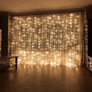 Indoor 300 <strong>Leds</strong> Twinkle <strong>Star</strong> <strong>Led</strong> Window Curtain String <strong>Light</strong> for Wedding Bedroom Decorations Warm White - Product Image 2