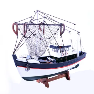 Nautical gift decoration length 40 cm wooden craft boat model YL012C