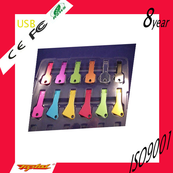 Металл 8GB прямоуголный Серебряная автоматического запуска настроить логотип USB, металлический ключ Shaped USB