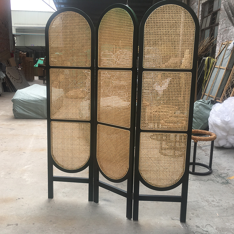 Французский стиль 3 три панель натурального ротанга лямки складной экран перегородкой