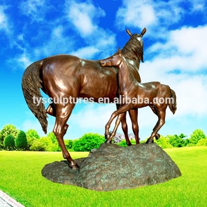 Sculptures de cheval et cube en bronze, artisanat fait à la main de taille bronze, pour décoration extérieure - Product Image 2