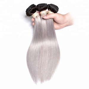 Fasci di tessitura dei <span class=keywords><strong>capelli</strong></span> umani <span class=keywords><strong>grigi</strong></span> brasiliani 1B all'ingrosso dell'onda diritta Ombre in estensione dei <span class=keywords><strong>capelli</strong></span> di doppia trama della macchina di riserva - Product Image 3
